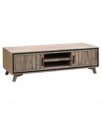 Seashore TV Cabinet in Solid Acacia Timber in Silver Brush Colour